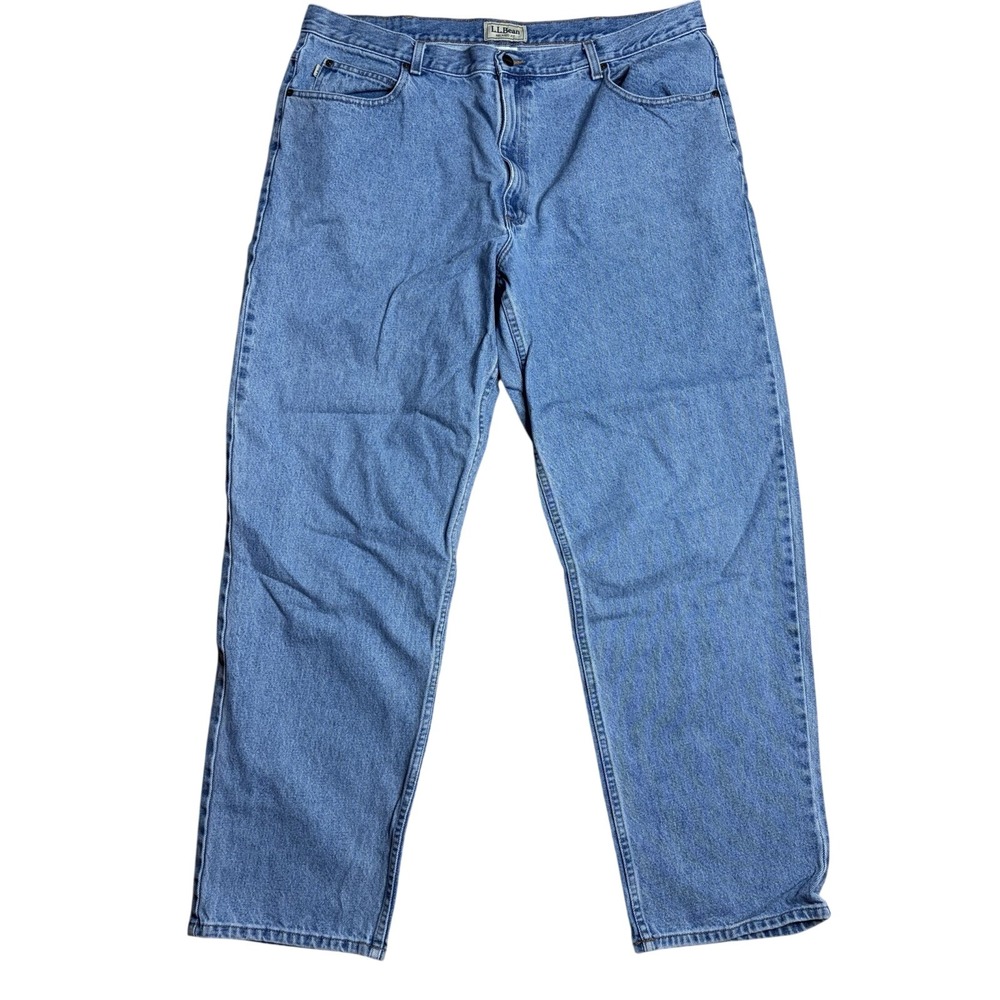 LL Bean‎ Relaxed Fit Jeans Light Wash Denim Straight Leg Gorpcore 40x32 (Actual)